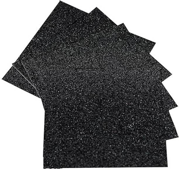 Eclet 10 A4 (Black) Glitter Foam Sheet Sparkles Black Color Sheet, for Art & Craft Decoration, Gift Wrapping, Scrapbooking, Craft Project, Etc A4 100 gsm A4 paper