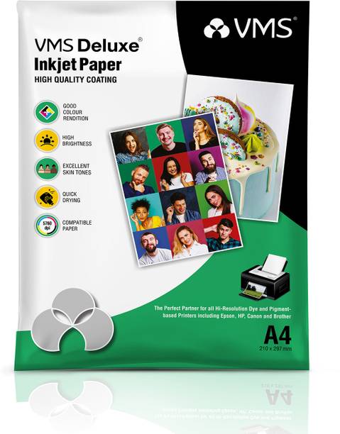 VMS Deluxe Glossy Photo Paper (20 Sheets) Unruled A4 180 gsm Inkjet Paper