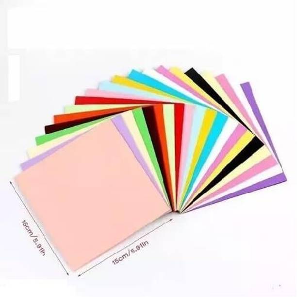 Freedy Neon Origami Paper 15 cm X 15 cm Pack of 100 Sheets Fluorescent Color Both Side Coloured For Origami, Scrapbooking, Project Work A5 90 gsm Craft paper
