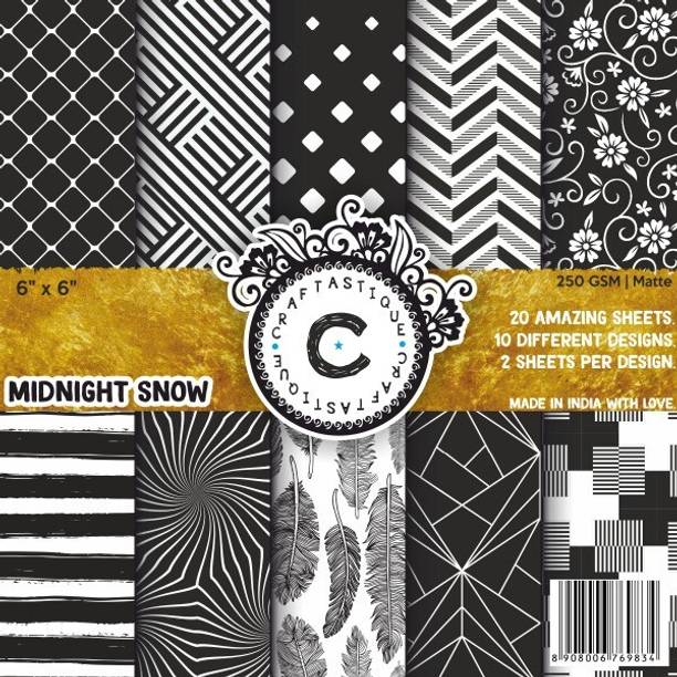 Craftastique Midnight Snow Designer Paperpack 6 x 6 inches 250 gsm Craft paper