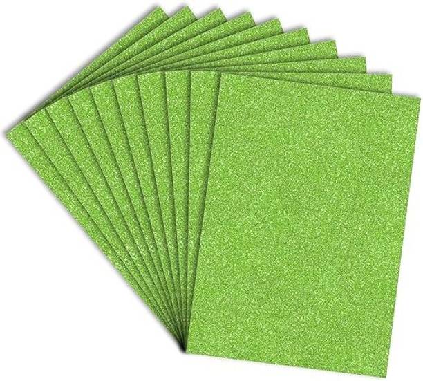 Freedy A4 Glitter Foam Sheet Sparkles Green Color, for Art & Craft, Decoration, Gift Wrapping, Scrapbooking, Craft Project, Etc. A4 180 gsm Craft paper