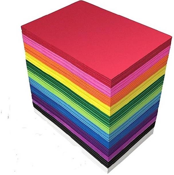 Eclet 90 gsm 50 sheet5sheet x 10 neon colour art and craft double side color sheet A4 90 gsm Coloured Paper