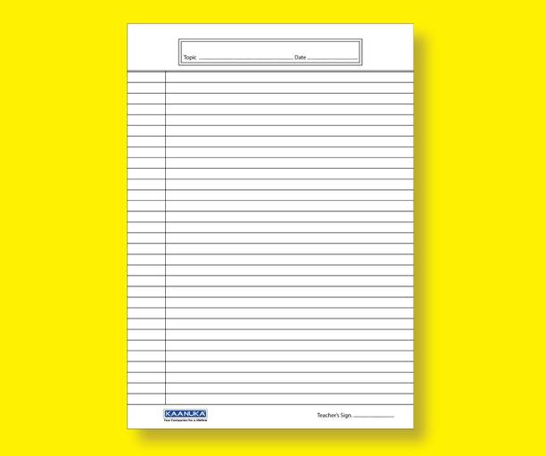 Kaanuka A4 Size One Side Ruled Sheet For Project/Practical/Homework (100 sheets) Ruled A4 75 gsm A4 paper