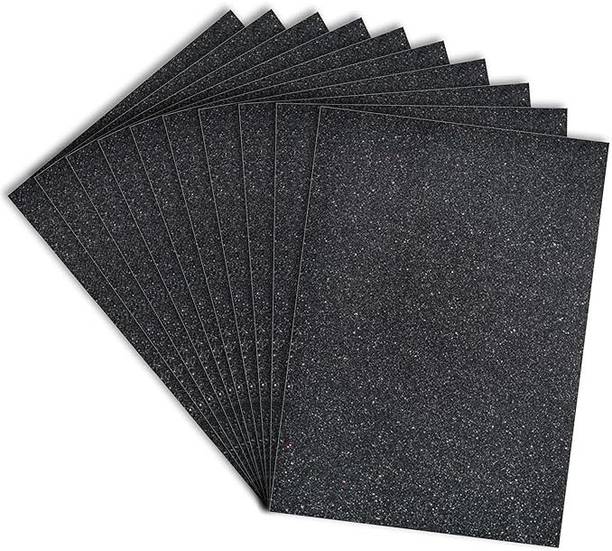 Freedy A4 Glitter Foam Sheet Sparkles Black Color, for Art & Craft, Decoration, Gift Wrapping, Scrapbooking, Craft Project, Etc A4 180 gsm Craft paper