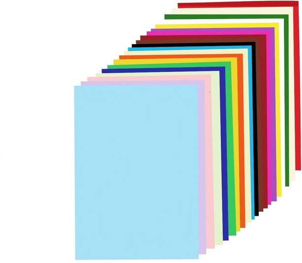 Eclet 50 pcs Color A4 (10 Sheets Each Color) Art and Craft Double Sided Colored A4 90 gsm Coloured Paper