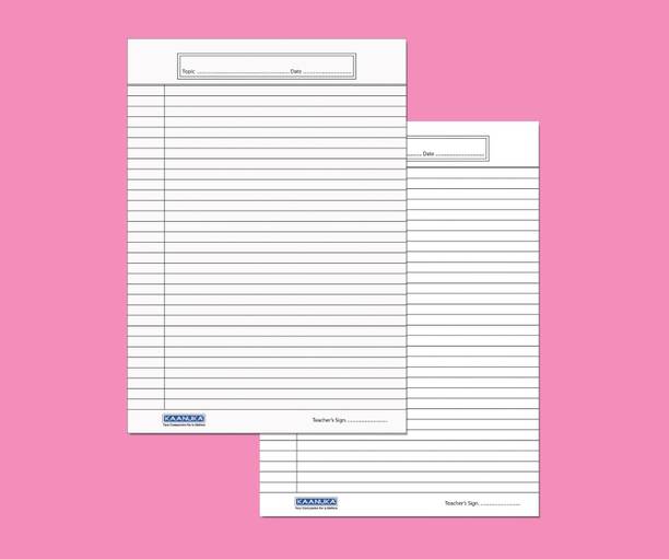 Kaanuka A4 Size Both Side Ruled Sheet For Project/Practical/Homework (100 sheets) Ruled A4 75 gsm A4 paper