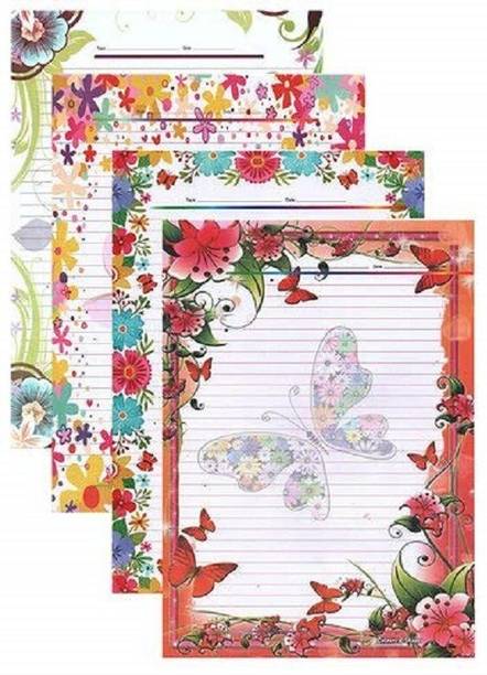 Eclet A4 Designer Sheets for Project Design Print Sheets(Pack of 60 sheet)Papers for Projects One Side Ruled Multipurpose Designer Colored Art & Craft Sheets A4 90 gsm Coloured Paper