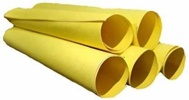 Sejas Collections | Pack of 10 | Yellow Color, BIG / FULL Size Chart Paper, Used in art and craft, collage, projects, props, decorations, posters etc. Plain / Unrulled, Size: 70x56 centimetres, Ideal for schools, home, College & Corporate craft projects, 200 gsm A4 paper