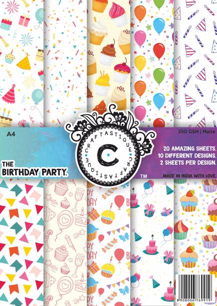 Craftastique The Birthday Party Designer A4 250 gsm Craft paper