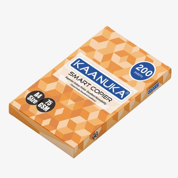 Kaanuka A4 White Sheet Paper Write Draw Print File For Office School and College Project Unruled A4 75 gsm A4 paper
