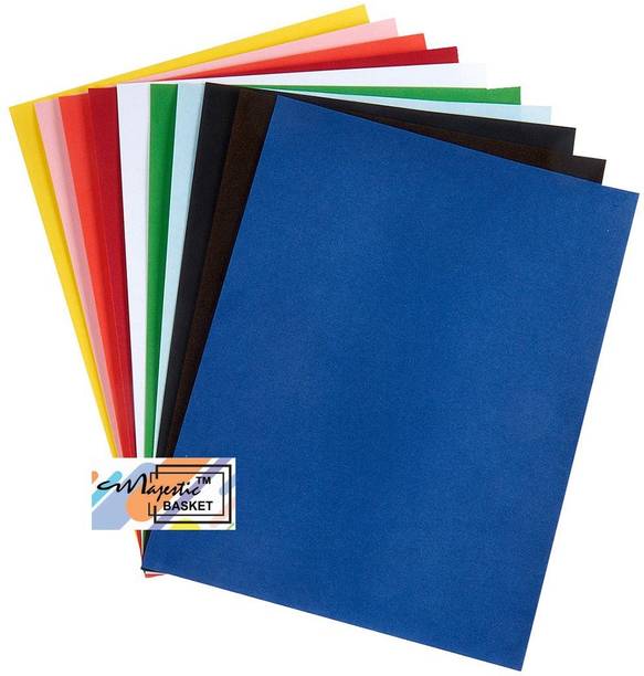 MAJESTIC BASKET Premium Quality A4 Velvet/ Felt Sheets for Craft, Scrapbooks, Memory Albums Etc. Unruled A4 50 gsm A4 paper