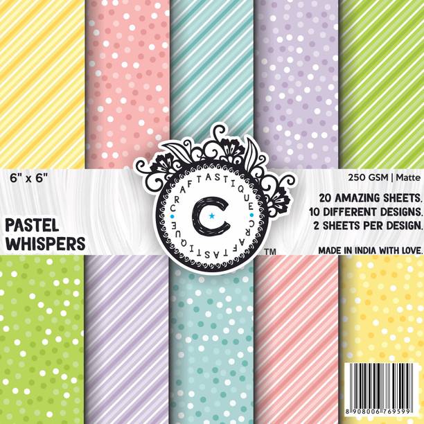 Craftastique Pastel Whispers Scrapbooking Paperpack 6" x 6" 250 gsm Craft paper