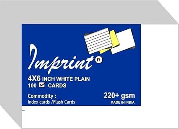 IMPRINT Unruled and White Thick Index Cards unrulled 4 x 6 250 gsm Craft paper