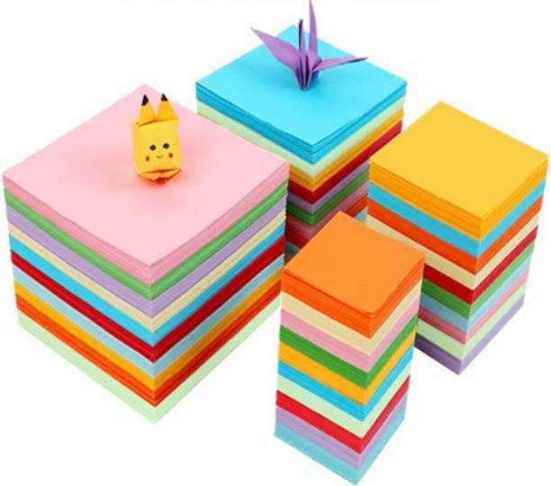 SHARMA BUSINESS Squere Craft Paper Set of 100 Paper Size 15x15cm Double Side Rich Color Plain 15x15cm 70 gsm Craft paper