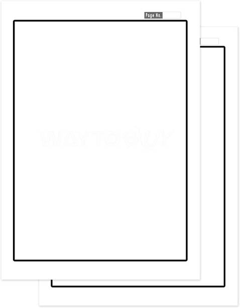 WAYTOBUY A4 60 Assignment/Project Unruled Black Border with Page Number for Students Unruled Oneside Bordered 210x297mm 70 gsm A4 paper