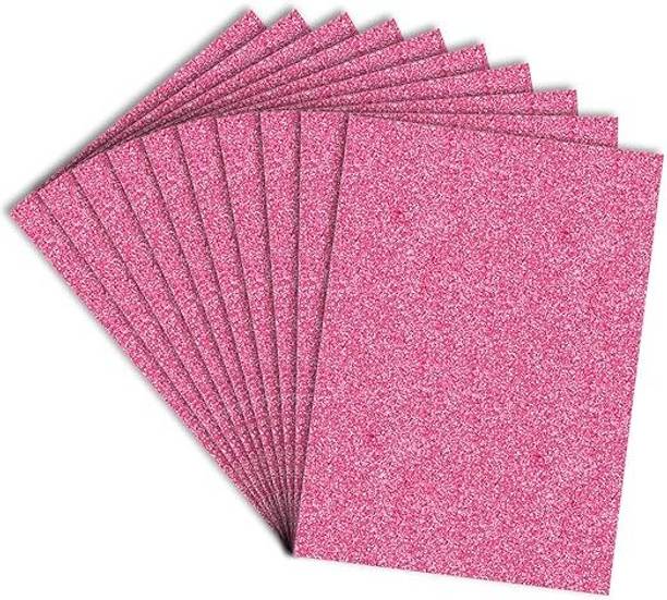Freedy A4 Size Glitter Foam Sheets, Pink Colour, Pack of 10 Sheets- for Art & Craft, Decoration, Gift Wrapping, Scrapbooking etc A4 180 gsm Craft paper
