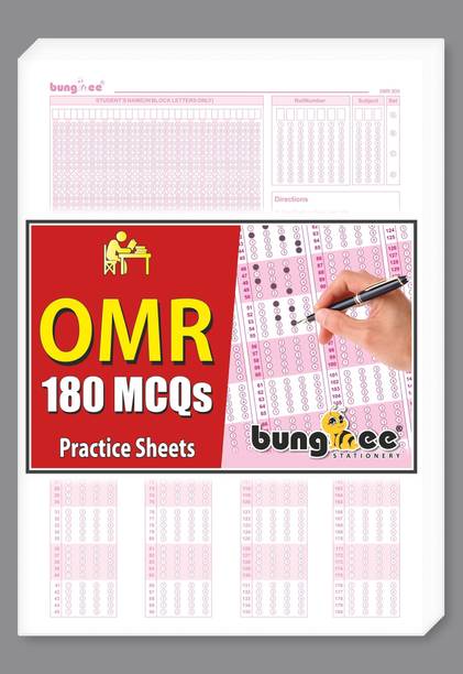 Bungbee OMR Sheets for Practice, 180 MCQ-55 Loose Sheets OMR Pattern A4 70 gsm A4 paper