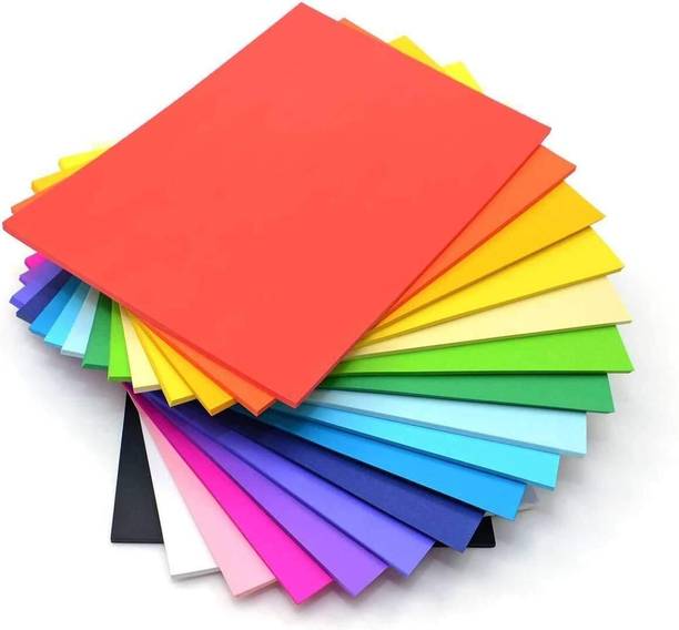 MINDFIT A4 Colored Paper Pack of 200 Sheets (10 Colors x 20 Sheets Each Colour) Unruled A4 80 gsm Coloured Paper