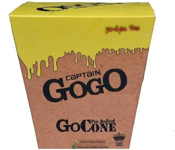 CAPTAIN GOGO Pre rolled 56 pieces cones And GIFT INSIDE THE BOX Pre rolled King Size 13 gsm Paper Roll