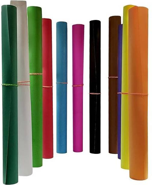 Vartanu Chartpaper Multicolor - Sky blue, Magenta, Black, Parrot green, Hot Pink, Unruled 21"x27" 120 gsm Coloured Paper