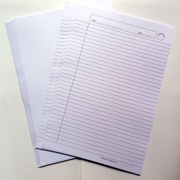 KRASHTIC White A4 Geometry Ruled Sheet One Side A4 100 gsm A4 paper