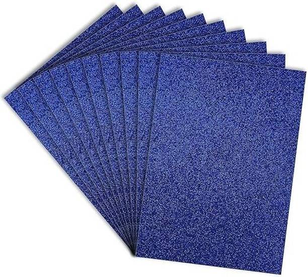 Eclet 10 A4 (Blue) Glitter Foam Sheet Sparkles Blue Color Sheet, for Art & Craft Decoration, Gift Wrapping, Scrapbooking, Craft Project, Etc A4 100 gsm A4 paper