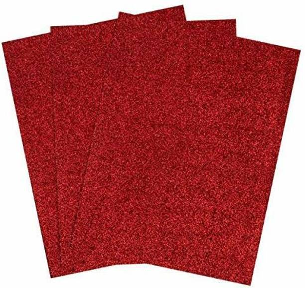LRS Glitter Foam Sheet Sparkles Red Color, for Art & Craft Parchment Craft Kit