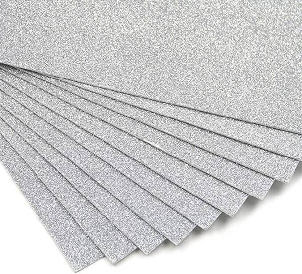 LRS Glitter Foam Sheet Sparkles Silver Color, for Art & Craft Parchment Craft Kit