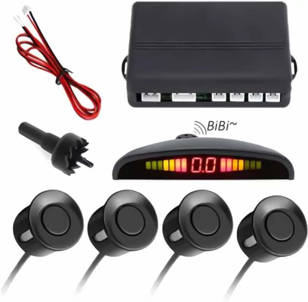 FABTEC 4 Black Parking Sensor With Accessories. Car Protection 4 Black Parking Sensor Reverse Radar with Sound Alarm System. Parking Sensor
