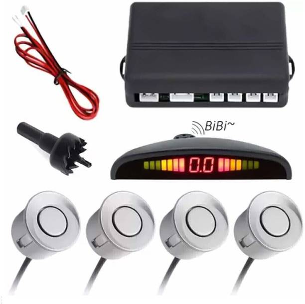 HANABI Car Reverse Parking Sensor with LED Display 4 Sensor White iP1638 NA Parking Sensor