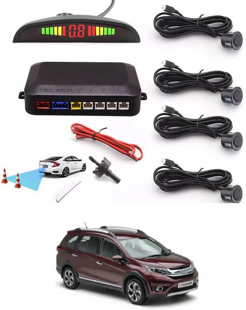 RKPSP Car Universal Black 4 Ultrasonic Reverse Parking Sensor-42 4 Parking Sensors, Compact Screen Distance Display with Sound Warning Parking Sensor