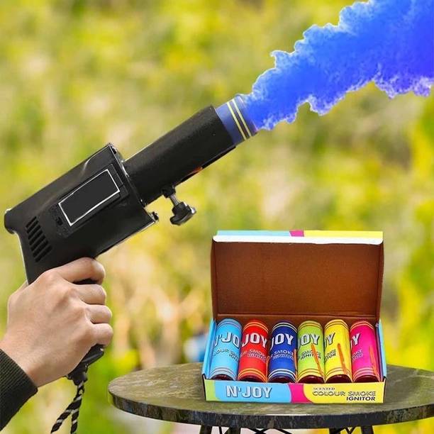 Swaag Pyro Gun and 6 color cold pyro with bettery combo Party Blowouts