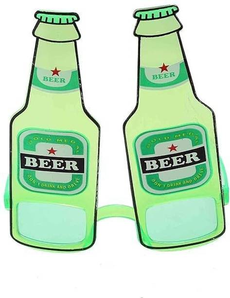 Brown Leaf Beer Bottle Shaped Funny Party Eye Glasses For Bachelorette,Cocktail Party Props  Party Glow Ornament