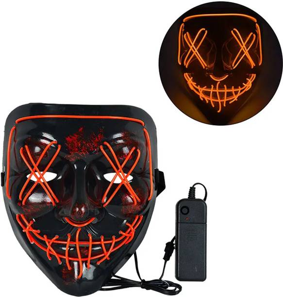 Augen Halloween Mask LED Light up Mask for Festival Cosplay Costume Party (Orange)  Party Glow Ornament