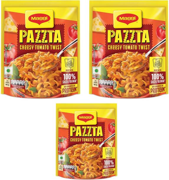 Maggi Pack Of 3 Classic Tomato Flavor with Soft Spiral and Aromatic Indian Spices Pasta