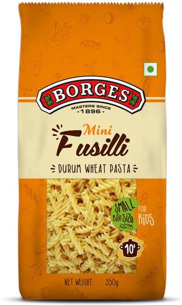 BORGES Mini Fusilli Pasta - 350 gm | Made with Grade A Durum wheat Fusilli Pasta