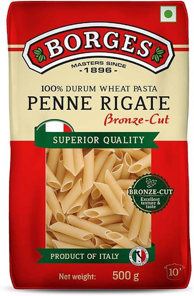BORGES Penne Pasta - 500 gm| 100% Durum Wheat | Imported from Italy | High in Protein Penne Rigate Pasta