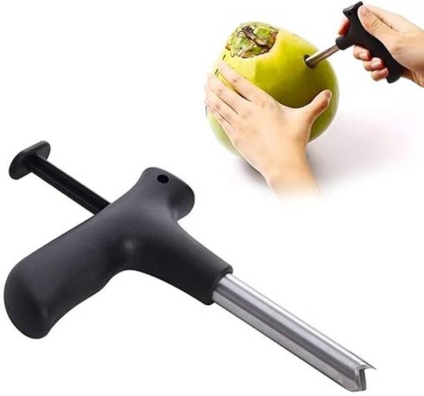 SIYA Stainless Steel Coconut Opener Tool with Handle and Cleaning Stick Kitchen Tool Set