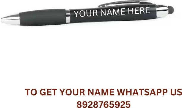 MKHUB Personalised Coloured LIGHT UP Pen with Stylus for Phone - Engrave Any Name Ball Pen