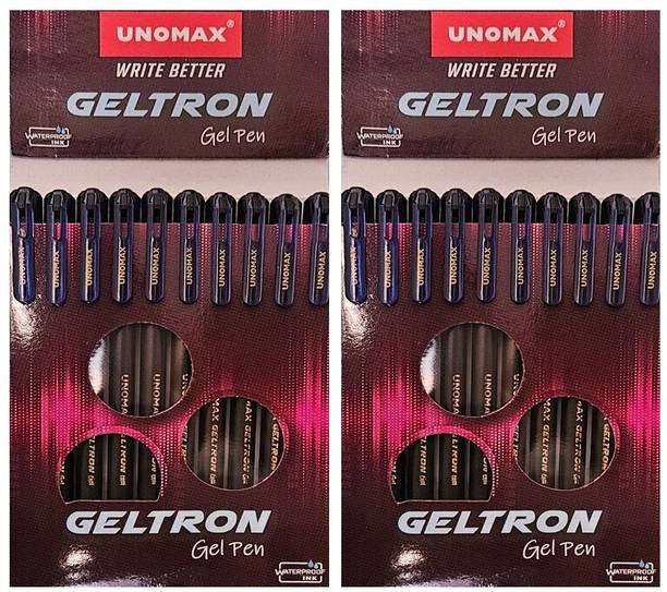 unomax geltron gel pen ink blue 20 pens