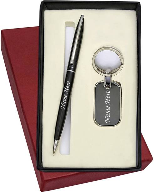 UJJi Name Print Combo in Metal Pen and Keychain Pen Gift Set
