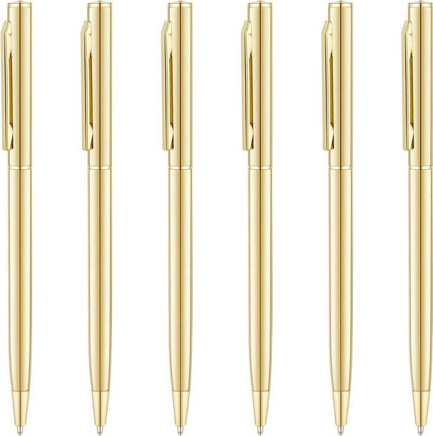 ORIDOR Luxury Gold Metal Pen Set Pack of 6 for Office School and Gifting Ball Pen