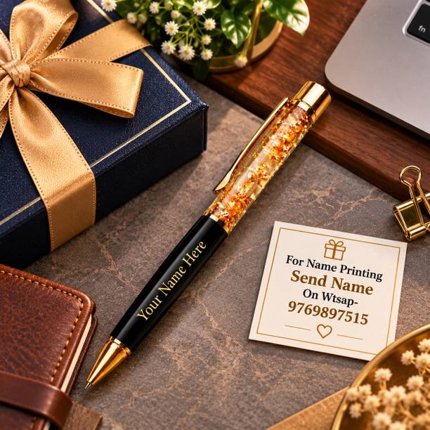 mizi BLACK GOLDEN ZARI METAL PEN Ball Pen