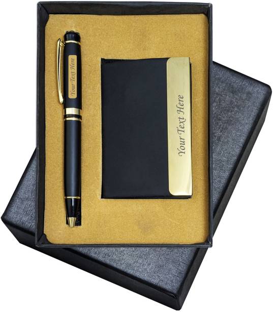 K K CROSI Name Written 2in1 Combo for Gifting Card Holder and Metal Pen Gift Set