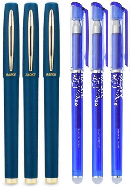 baoke blue gel ink roller ball pen 1 0mm free 0 35mm 3 erasable