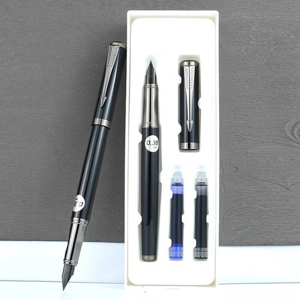 ZANY ZINES Fountain Pen With Replaceable Ink Blue & Black Ink 0.38mm PACK OF 1 PEN Fountain Pen