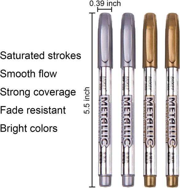 feelhigh Bold Metallic Craftwork Pens Waterproof Permanent Art Painting Drawing Pen Digital Pen