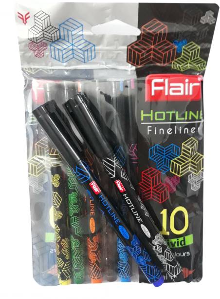 FLAIR Metal Tip Vivid Ink Colours Fineliner Pen