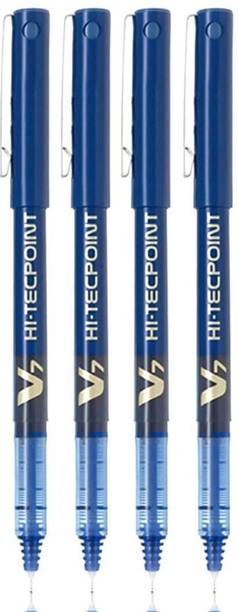 PILOT Hi-Tecpoint V7 0.7mm Fine Point Pure Liquid Ink (4BL,4BK,1 Red & 1 Green) Roller Ball Pen