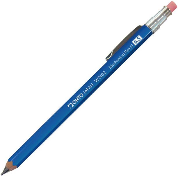 OHTO WN02 Compact Wooden Mechanical Pencil 0.5mm Blue | Pocket-Friendly Refillable Mechanical Pencil